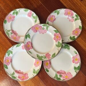 Set of 5 Franciscan Desert Rose Bread & Butter Plates